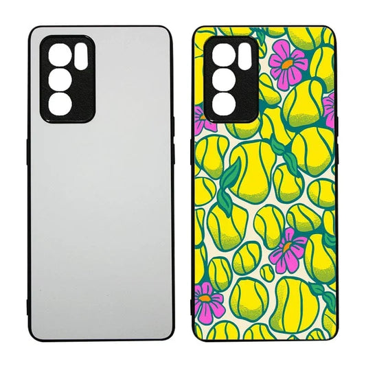Oppo Reno sublimatiehoesje - zwarte omtrek