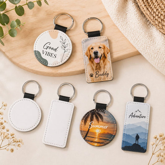Faux Leather Sublimation Blank Leather Keychain